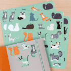 Stickers with cats - Nine lives