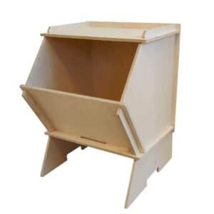 storage box with sloping opening